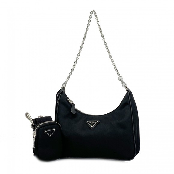 Prada Tesuto Chain Shoulder Bag Nylon Black - Picture 1 of 9
